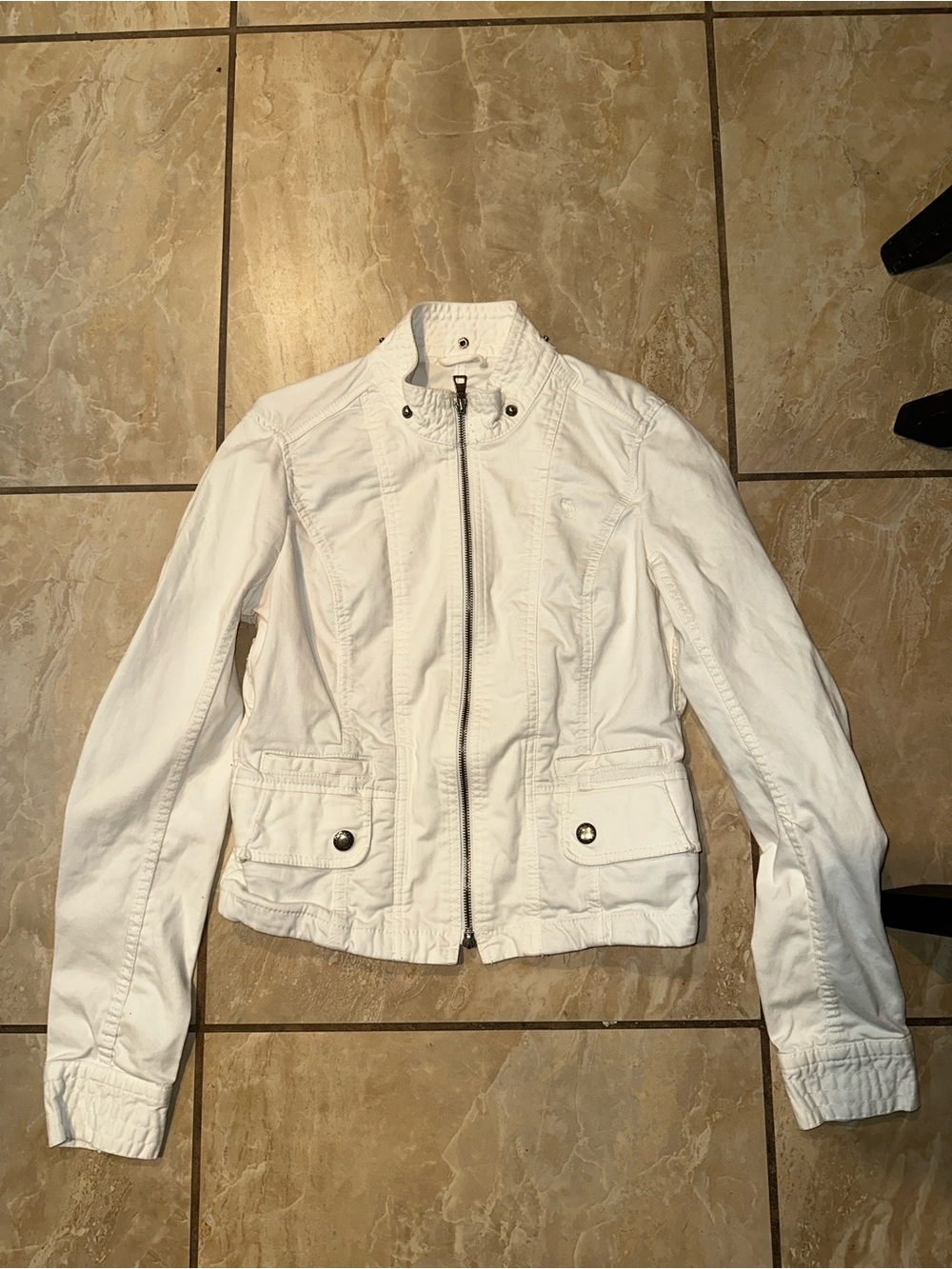 Y2K white Abercrombie & Fitch cotton utility jacket Size M